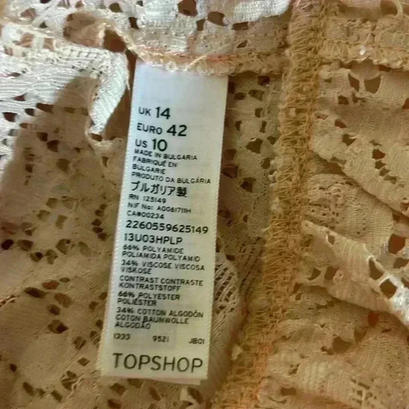 Top Shop pink lace collared button down long sleeve top size 10 NWT - Picture 8 of 8